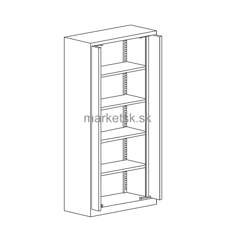 Kovová kancelárska skriňa OD001 - 199 x 100 x 43,5 cm